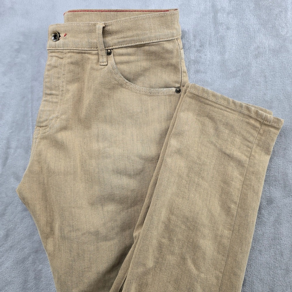 Raleigh Denim Workshop‎ Jeans Mens 32 Tan Handcrafted Slim Straight USA made
